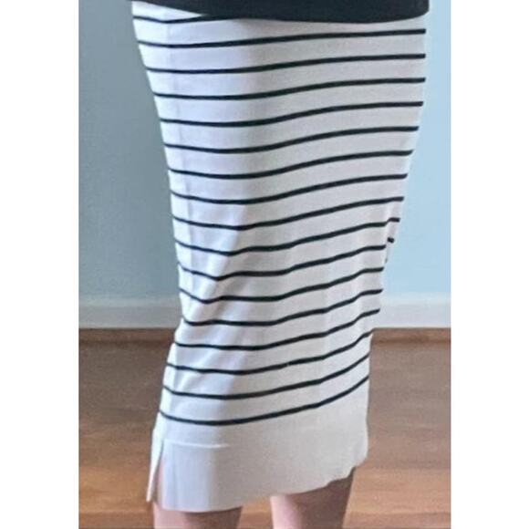 On 34th Macys Women White Navy Nautical Striped Sweater Midi Pencil Skirt XS NEW - Picture 9 of 12